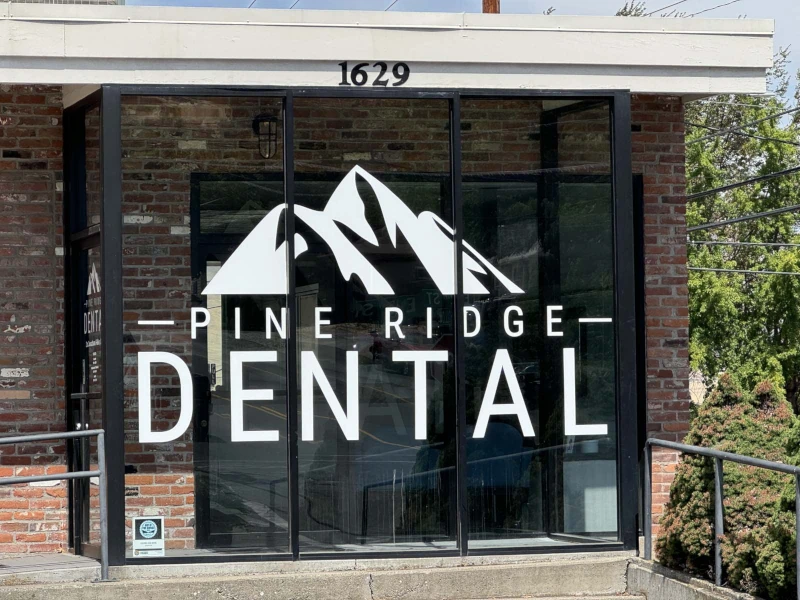 Pine Ridge Dental in The Dalles, OR storefront window.